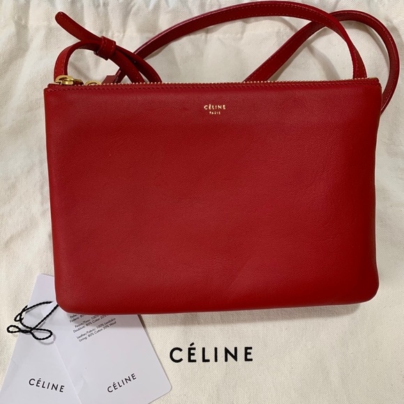 Celine Trio Bag in Red